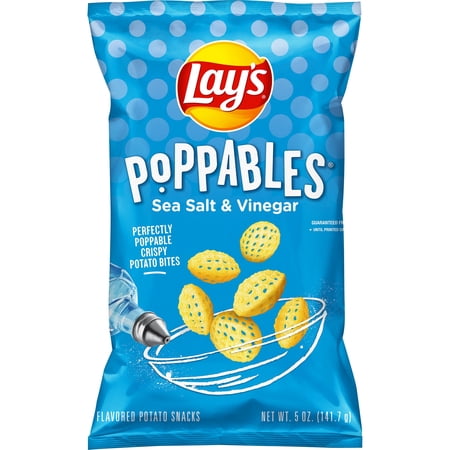Lay's Poppables Sea Salt & Vinegar Flavor Potato Snack Chips, 5 Ounce Bag