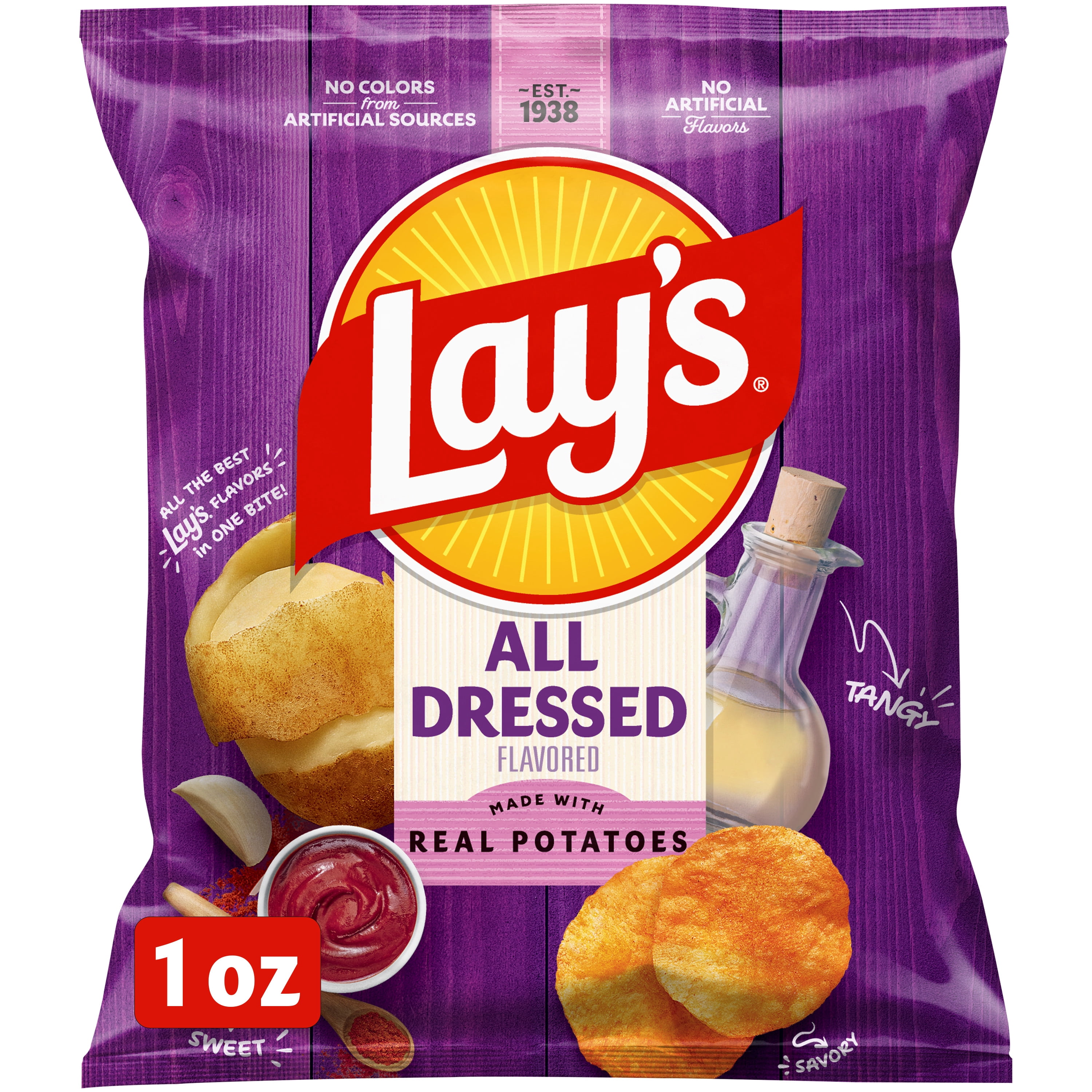 Lay's All Dressed Potato Chips Bag, 1 oz
