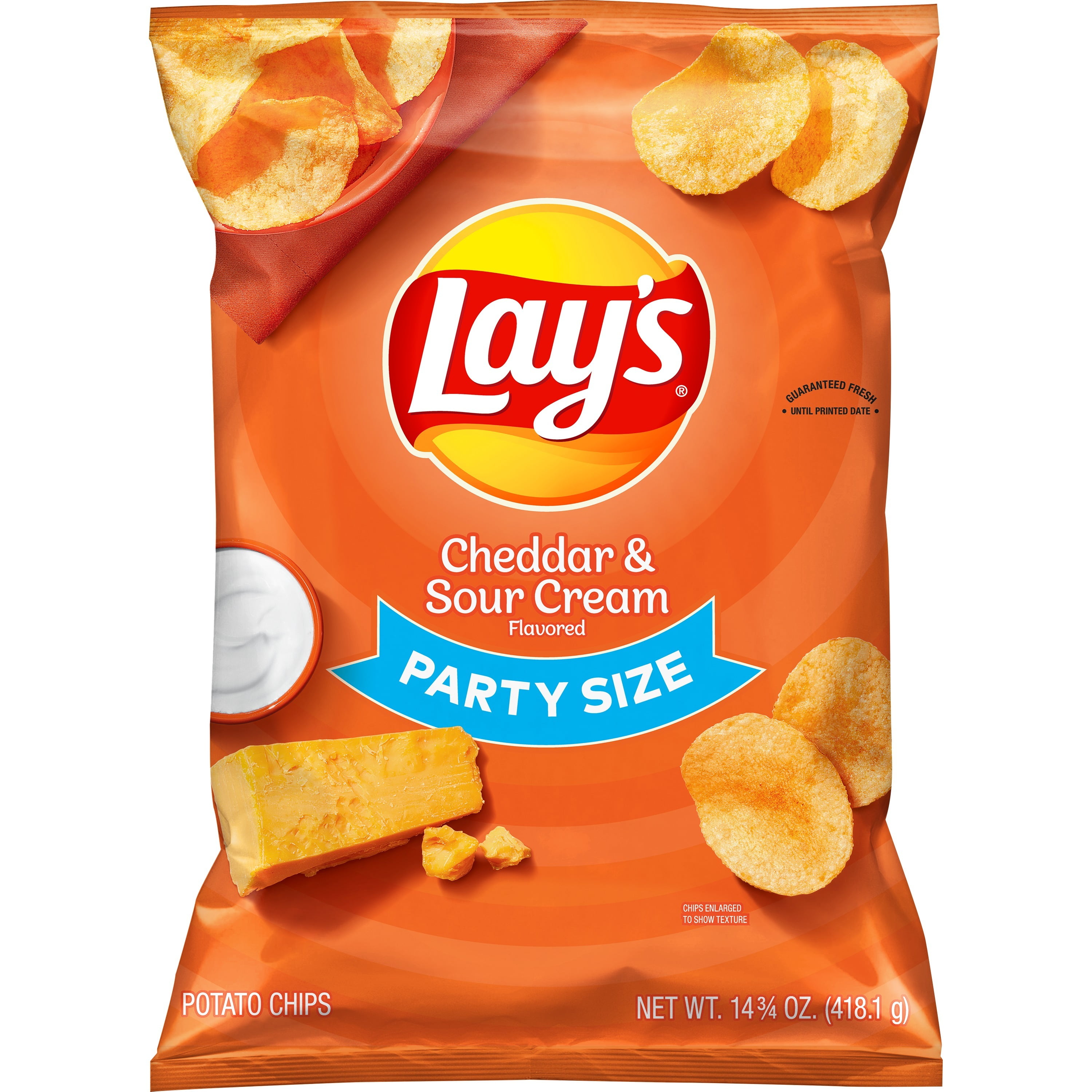 Lay's Potato Chips, Cheddar & Sour Cream Flavor, 14.75 oz Bag