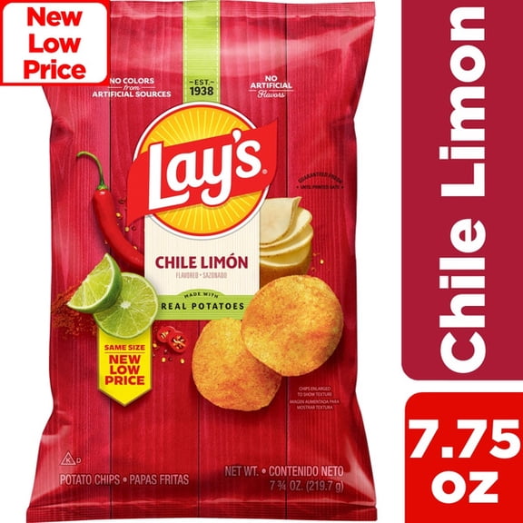 Lay's Potato Chips Chile Limon Flavored 7.75 Oz