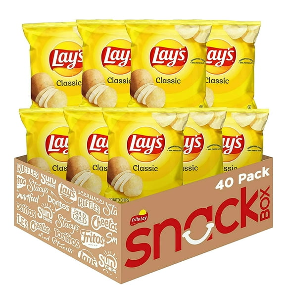Lay's Potato Chips, Classic, 1 oz Bags, 40 Count