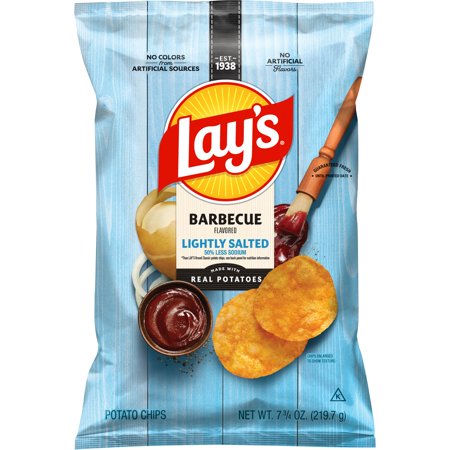 Lay's Lightly Salted Barbecue, 7.75oz