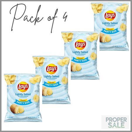 Lay's Potato Chips Lightly Salted Party Size 12.5 Ounce Bag ( PACK OF 4 )