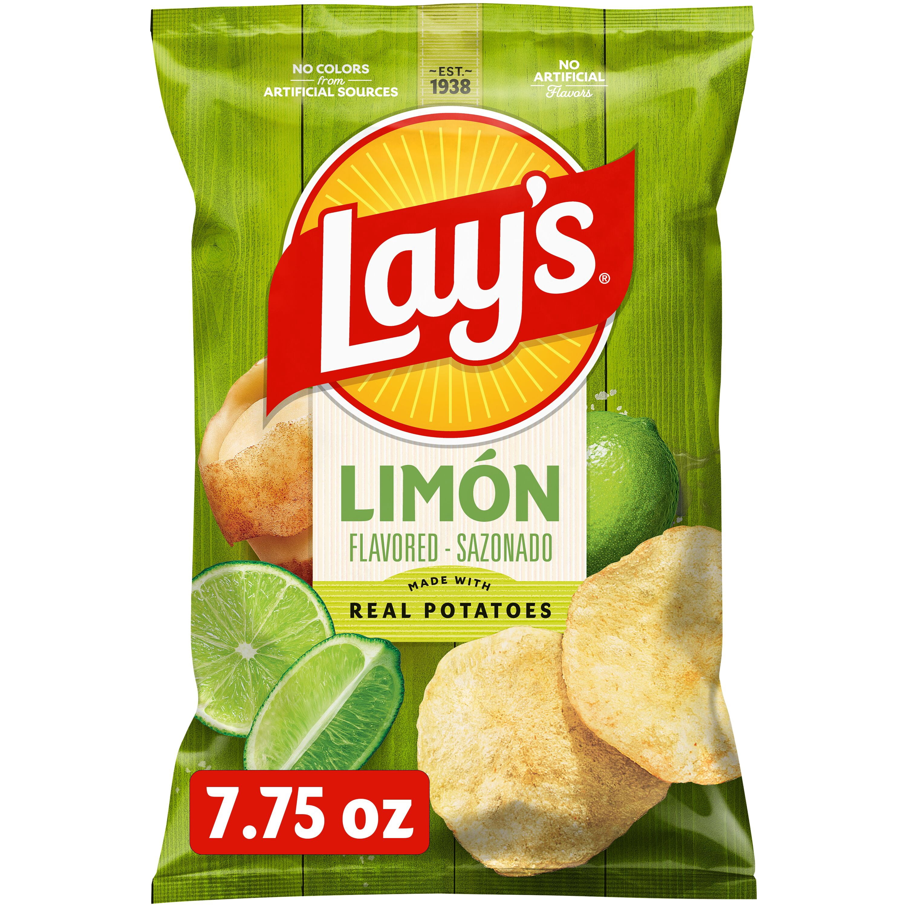 Lay's Potato Chips, Limon Flavor, 7.75 oz Bag