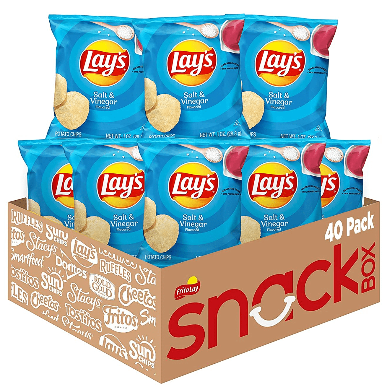 Walmart savings: Lay's Potato Chips Salt & Vinegar Flavored Snack Chips, 1 oz Bags, 40 Count Multipack