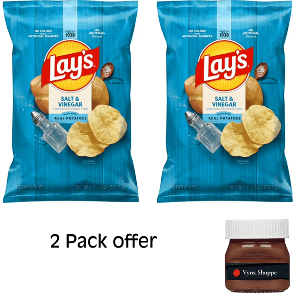 Lay's Potato Chips Salt & Vinegar Snack Chips, 7.75 Ounce Bag