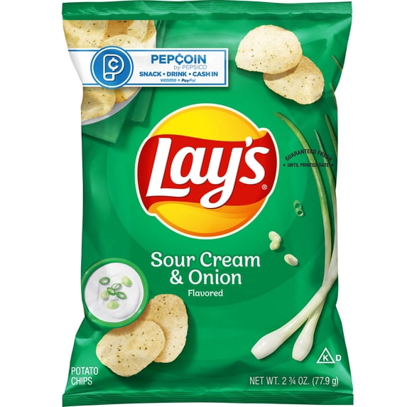 Lay's Potato Chips, Sour Cream & Onion Flavor, 2.75 oz Bag
