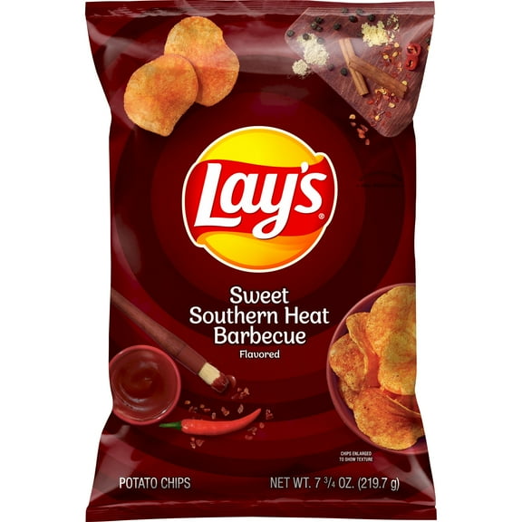 Lay's Southern Sweet Heat Barbecue Flavored Potato Chips, 7.75 oz Bag