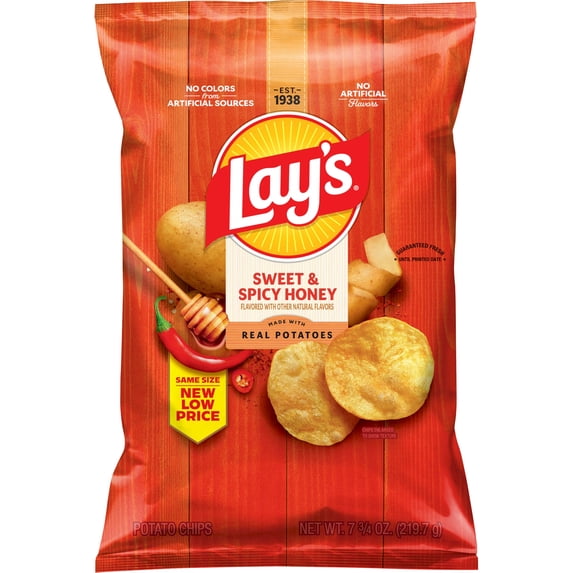 Lay's Potato Chips Sweet and Spicy Honey 7.75 oz, Bag