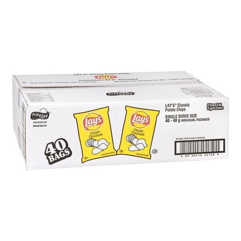Lay's Original Potato Chips 40g お値下げ可能 Lay's Classic Potato Chips, 40g Vending Size, 40-Pack Case
