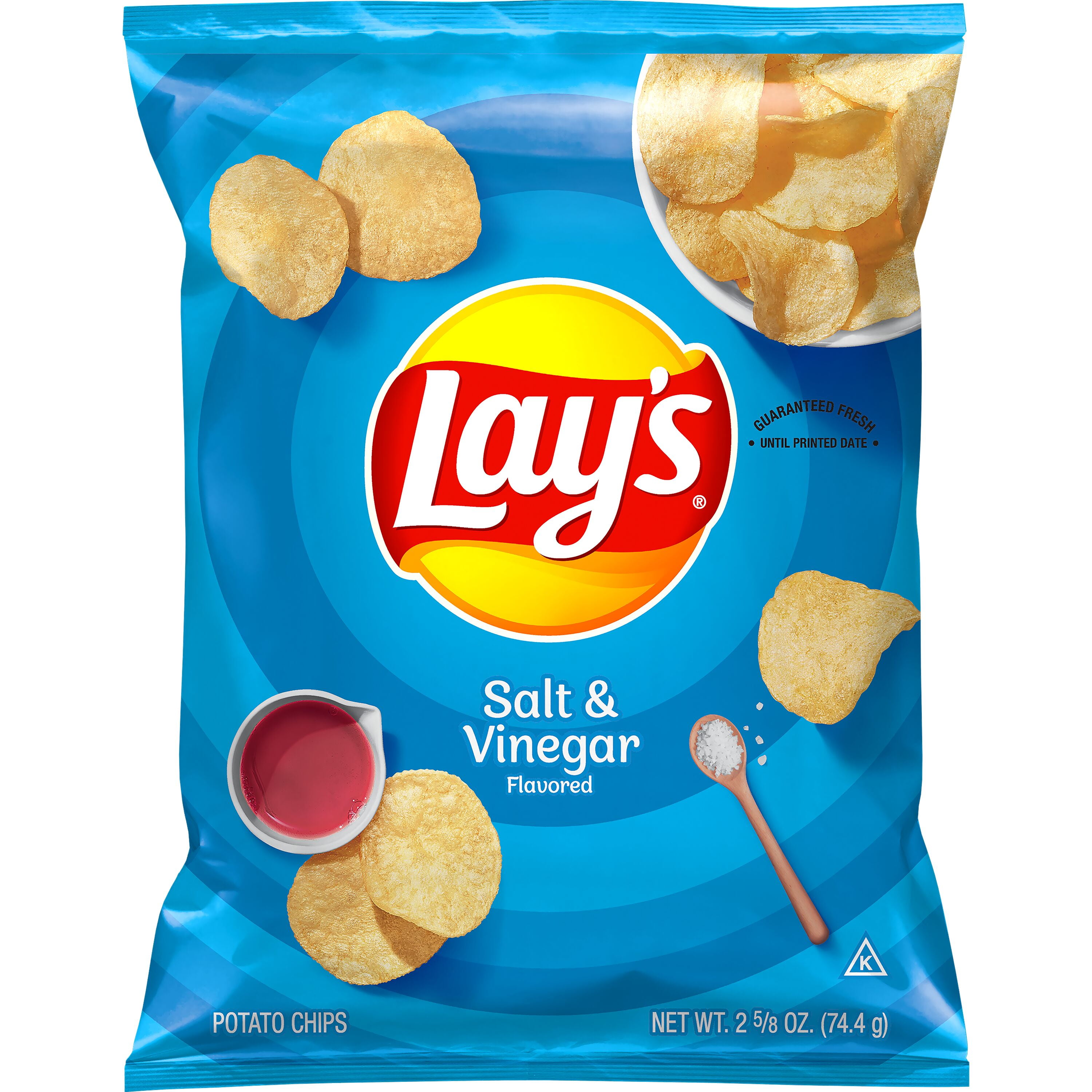 Lay's Salt & Vinegar Flavored Potato Chips, 2.625 oz Bag
