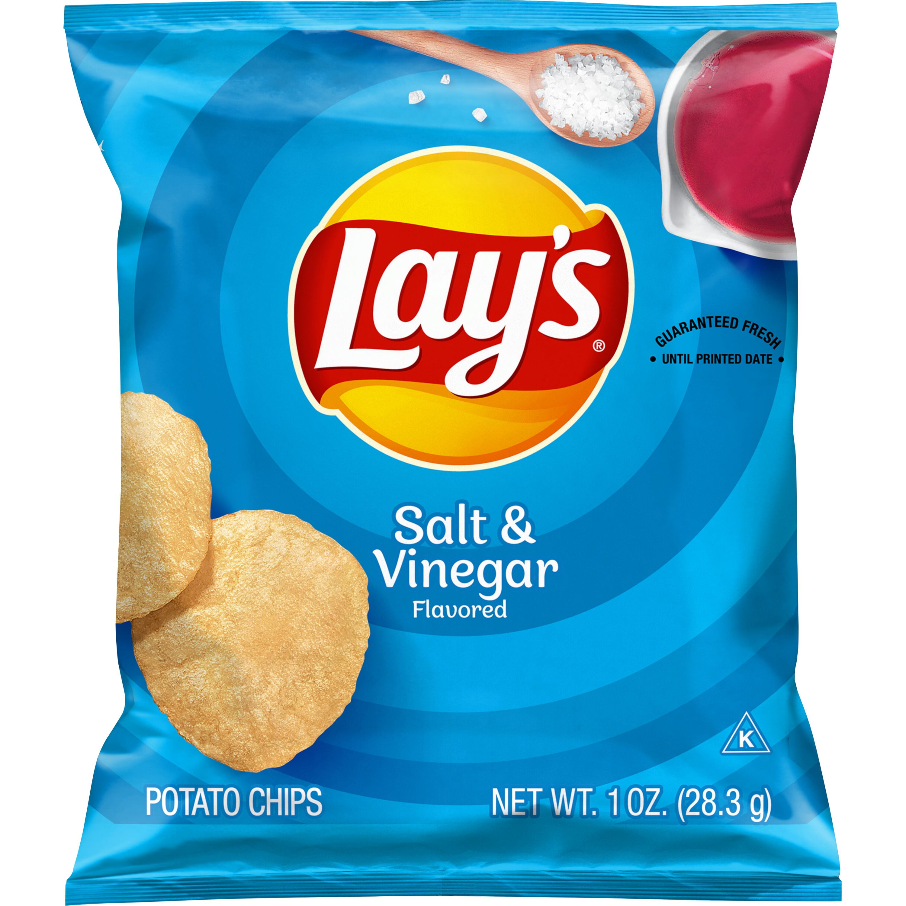 Lay's Salt & Vinegar Flavored Potato Chips Snack Chips, 1oz Bag