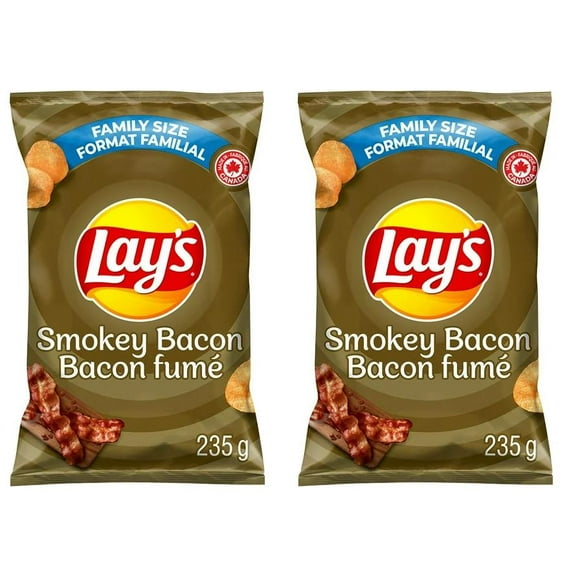 Lay's Smokey Bacon Flavored Potato Chips, 220g (2 Pack)