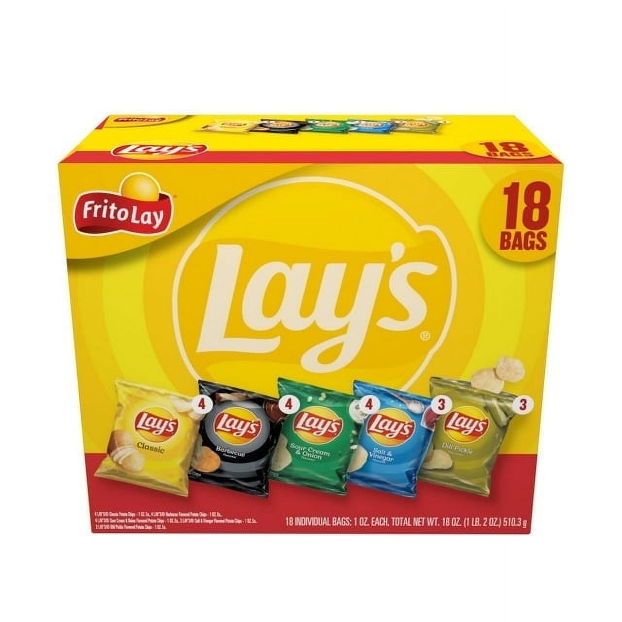 Lay's Snacks Mix Variety Pack, 1 oz, 18 Count - 4 Pack