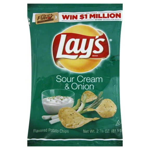 Lay's Sour Cream & Onion Flavored Potato Chips, 2.875 OZ