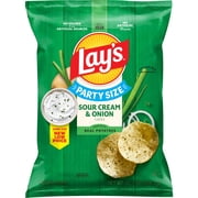 Lay's Sour Cream & Onion Flavored Potato Chips, Party Size, 12.5 oz Bag