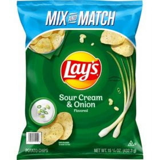 Lay's Sour Cream & Onion Potato Chips, 15.63 oz.pack of 2