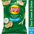 thumbnail image 1 of Lay's Sour Cream & Onion Potato Snack Chips,Party Size, 12.5 oz Bag (Pack of 4), 1 of 5