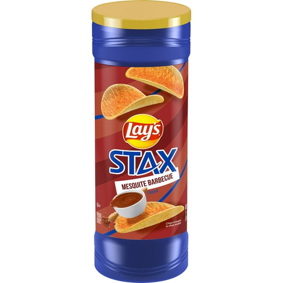 Lay's Stax Potato Crisps Mesquite Barbecue Flavored 5.5 Oz, Canister