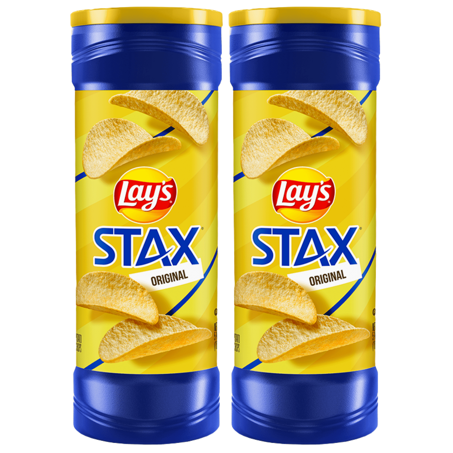 Lay's Stax Original Flavored Potato Crisps Crunchy Delicious Chips Snacks for Kids Adult Lunchbox Halloween Trick or Treats Birthday Party Gifts - Pack of 2