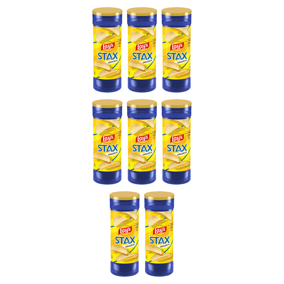 Lay's Stax Original Potato Chips, 5.5 oz Canister (Pack of 8)