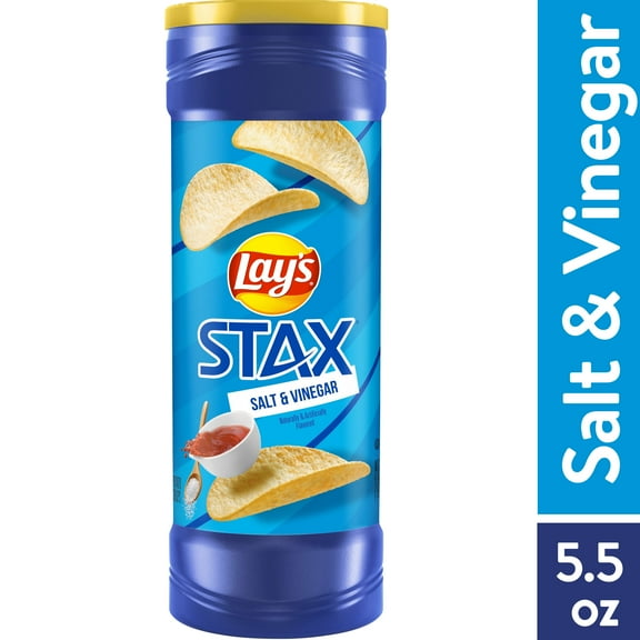 Lay's Stax Potato Crisps, Salt & Vinager, 5.5 Oz