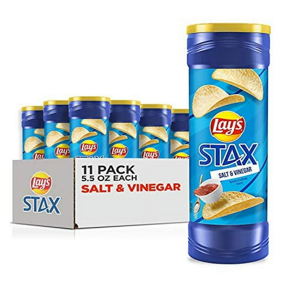 Lay's Stax Potato Crisps, Salt & Vinegar, 5.5 Ounce (Pack of 11)