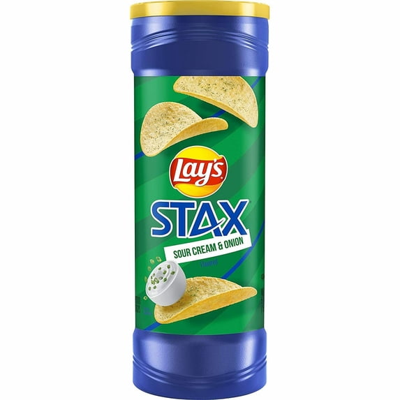 Lay's Stax Potato Crisps, Sour Cream and Onion, 5.5 Ounce (2 pack)
