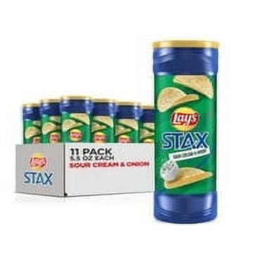 Lay's Stax Potato Crisps, Sour Cream and Onion, 5.5 Ounce (Pack of 11)