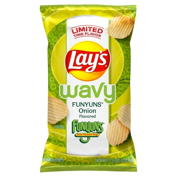 Lay's Wavy Funyuns Onion Flavored Potato Chips, 7.5 oz (3 Pack)