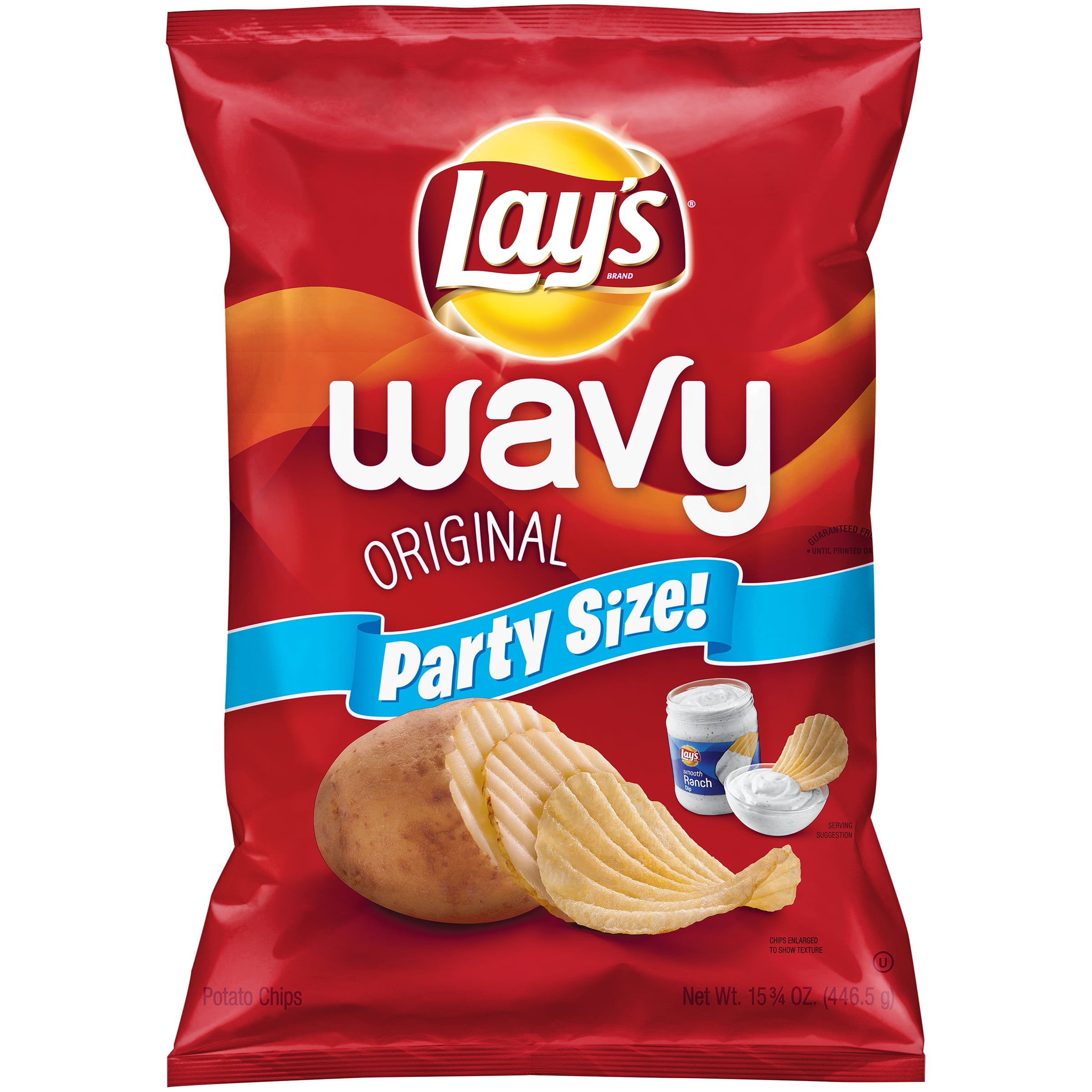 Lays Wavy Original Party Size Potato Chips 1575 Oz
