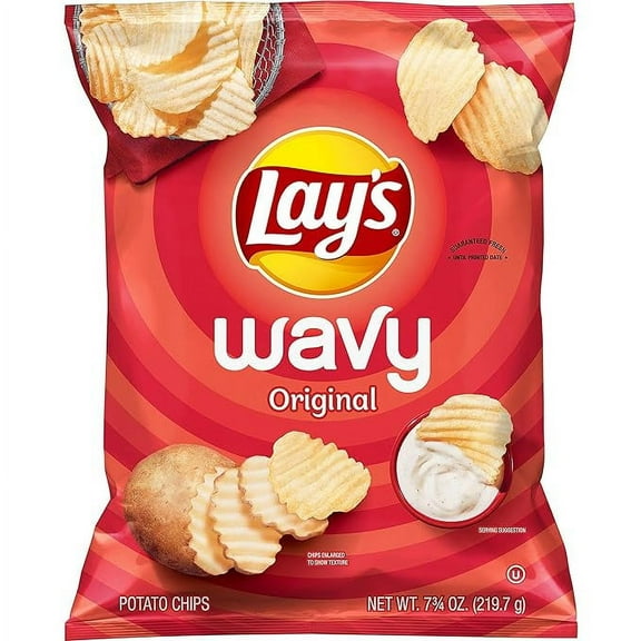 Lay's Wavy Potato Chips Original Flavor, 7.75 Oz