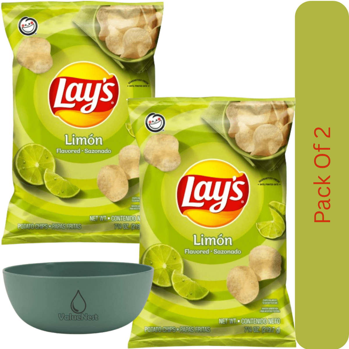 Lay's Wavy Potato Chips, Original Flavor, 7.75 oz Bag With Olive