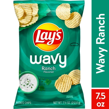 Lay's Wavy Ranch Flavored Potato Chips, 7.5 Oz.