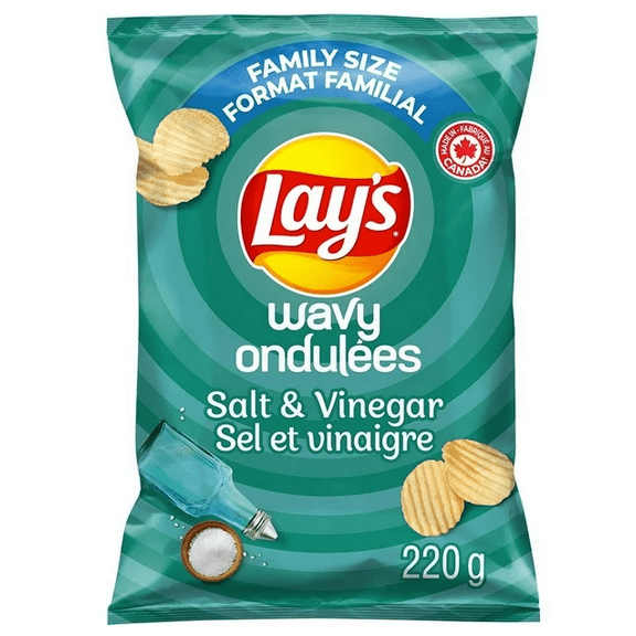 Lay's Wavy Salt n Vinegar Flavored Potato Chips, 220g