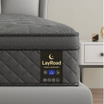 LayRoad 12 inch Twin Mattress Medium Firm Cooling Memory Foam Mattress, Gray