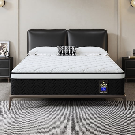 LayRoad 12 Inch Twin size Mattress Hybrid Memory Foamin a Box Medium Firm