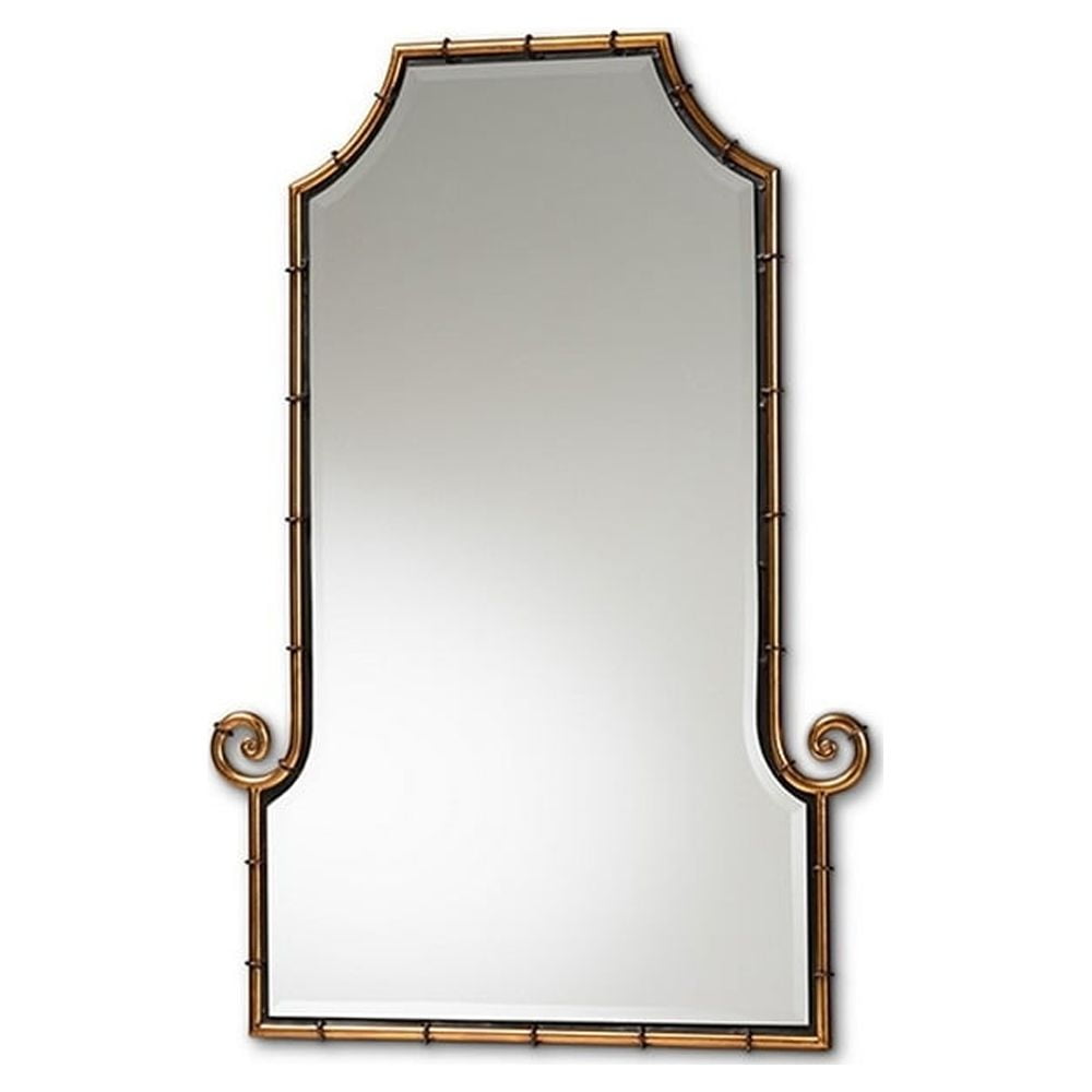 Layan 42" Gold Bamboo Inspired Accent Wall Mirror
