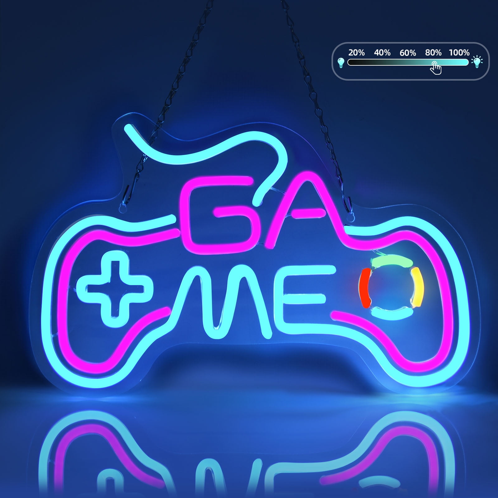 Laybasic Gamer Neon Sign, Dimmable Gamepad Shaped LED Neon Signs for ...