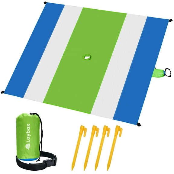 Laybax 5' x 7' Green Picnic Beach Blanket & Mat for Adults, 1 Piece