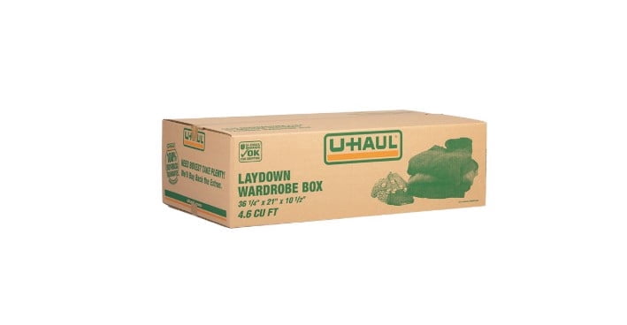 Laydown Wardrobe Moving Box  36-1/4” x 21” x 10-1/2”- Each