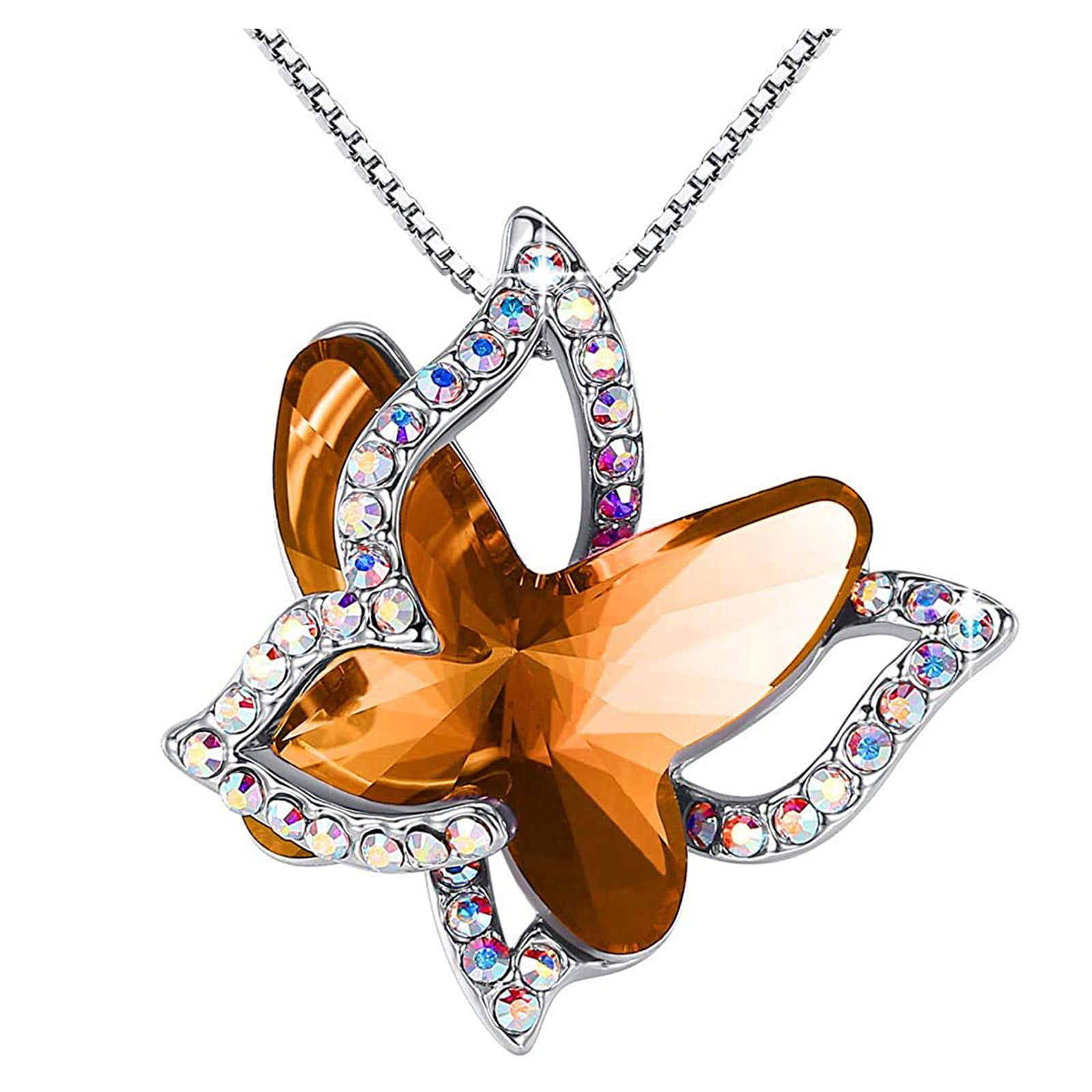 Laye Necklaces for Teen Girls Trendy Butterfly Crystal Necklace With ...