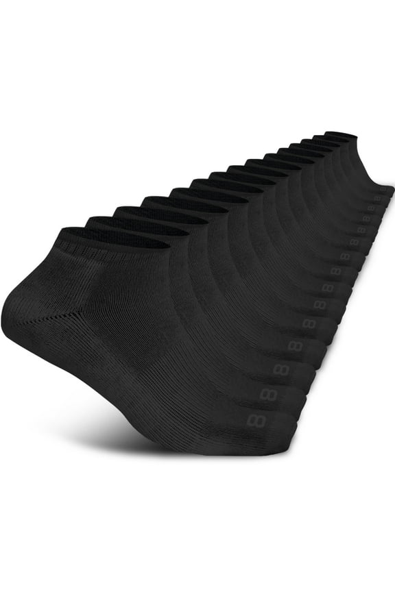 Cushioned No Show Socks for Men Breathable Athletic Socks with Moisture-Wicking Quick Dry Fiber, 15 Pairs, Black