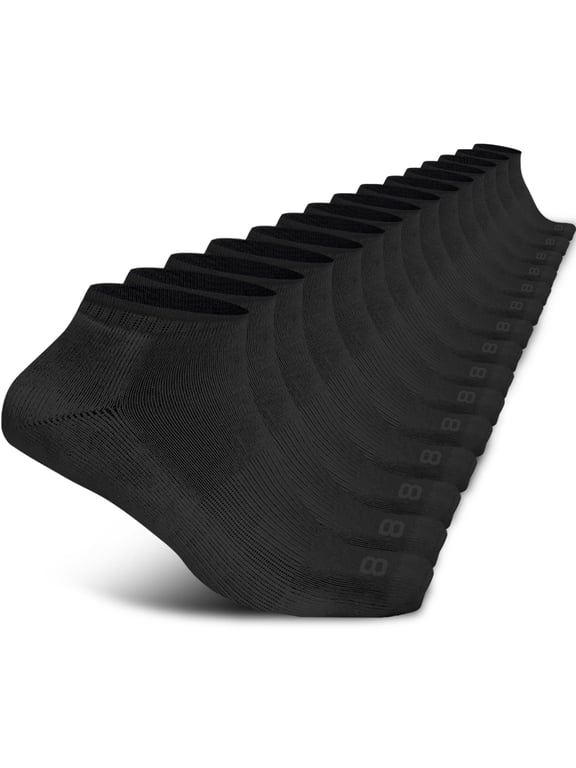 Cushioned No Show Socks for Men Breathable Athletic Socks with Moisture-Wicking Quick Dry Fiber, 15 Pairs, Black