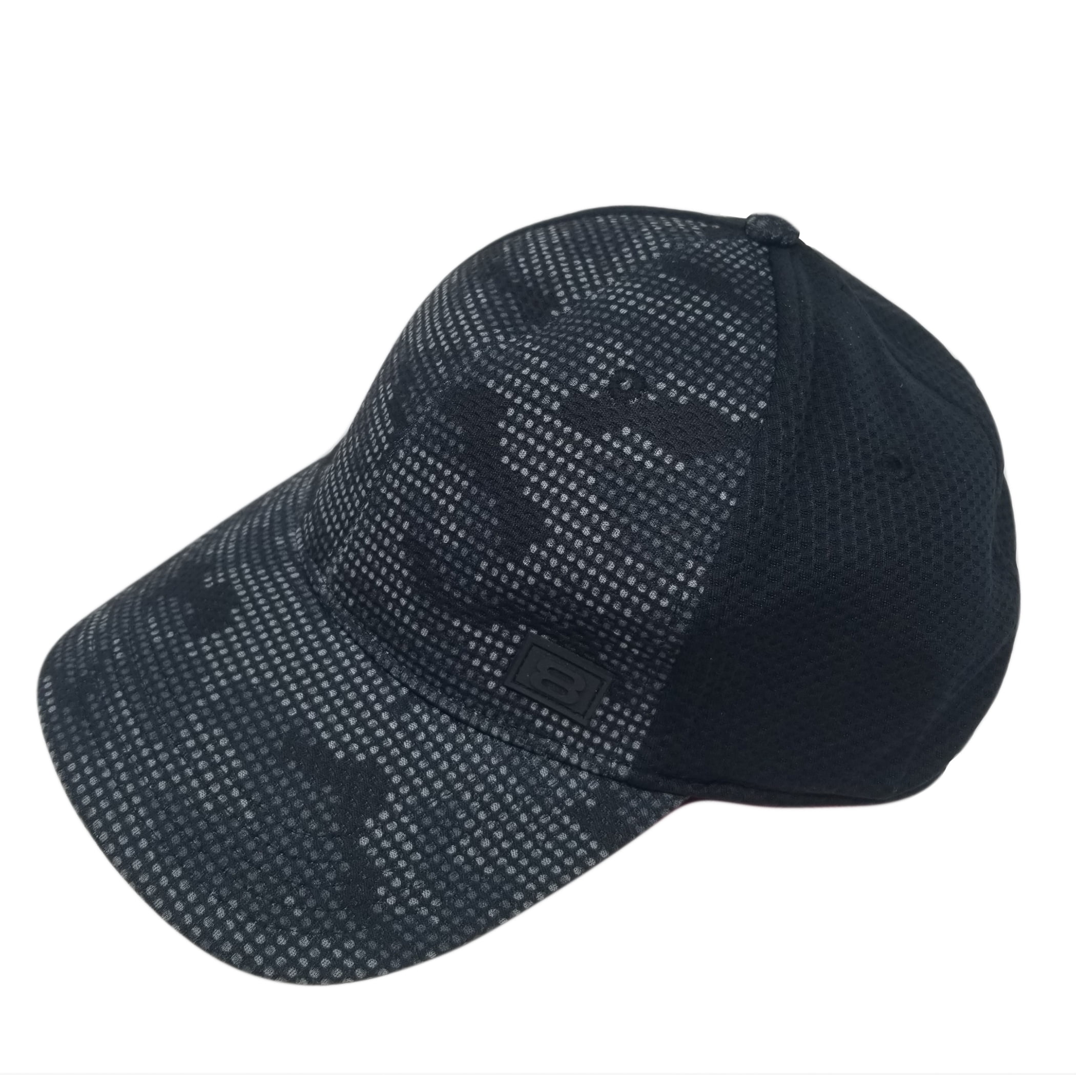 Layer 8 Dark Camo Pattern PrintFitted Running Moisture Wicking Cap Camo Gray