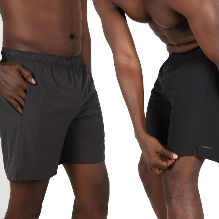 Layer 8 Mens Shorts-2 Pack Woven Athletic Workout Shorts With Zip