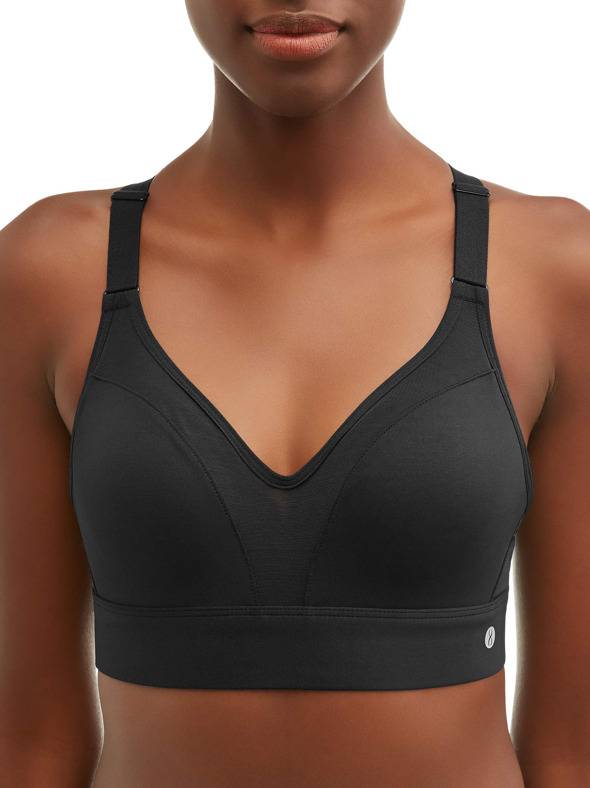 Layer 8 Women's Active High Impact Molded Sports Bra with Mesh