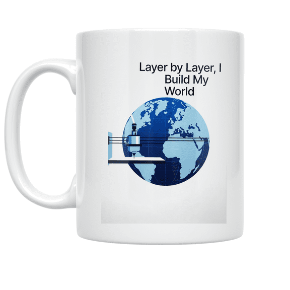 Layer by Layer, I Build My World - 3D Printing Enthusiast - 11 oz Ceramic Coffee Mug
