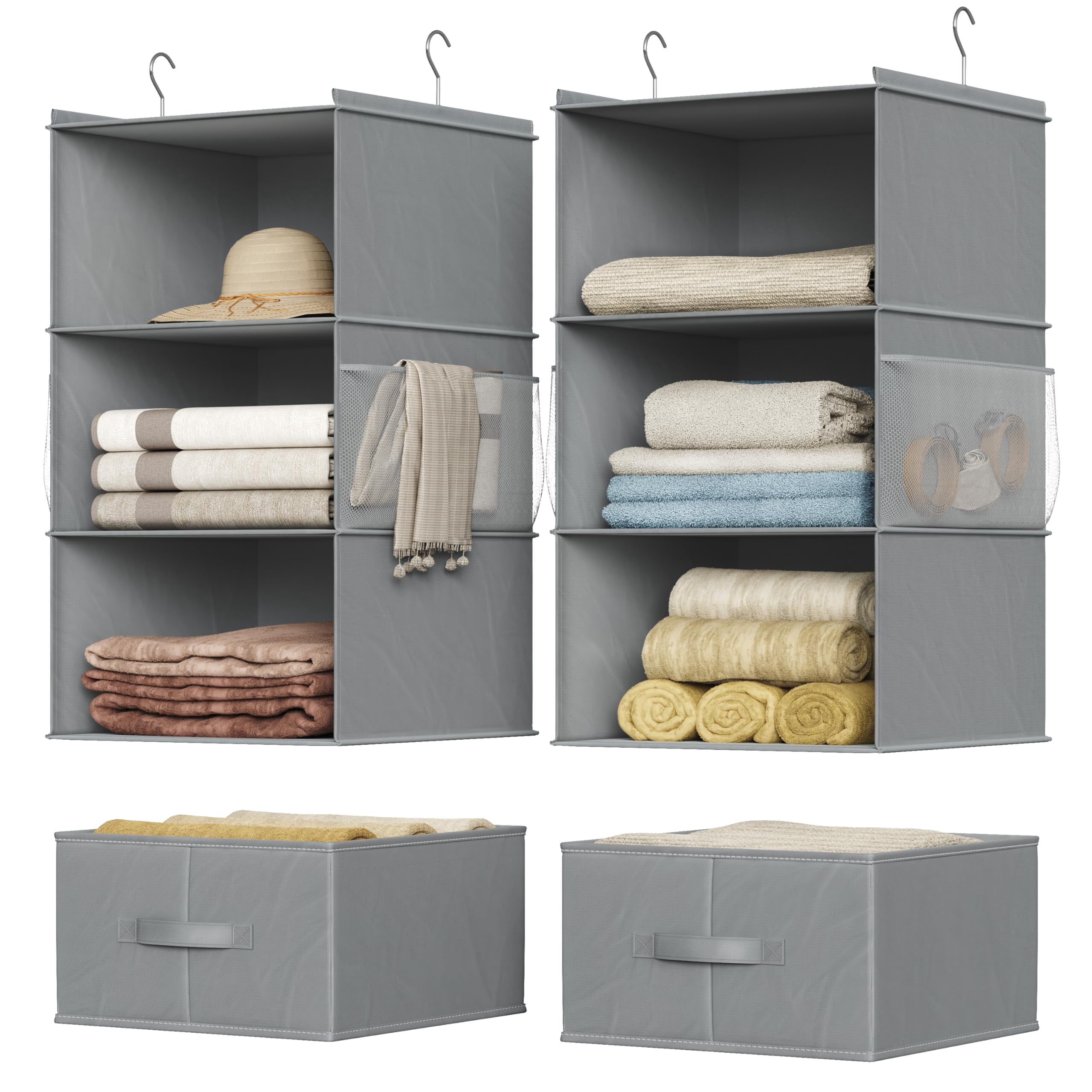 LayerSpace Space-Saving Hanging Closet Organizer with Drawer ...