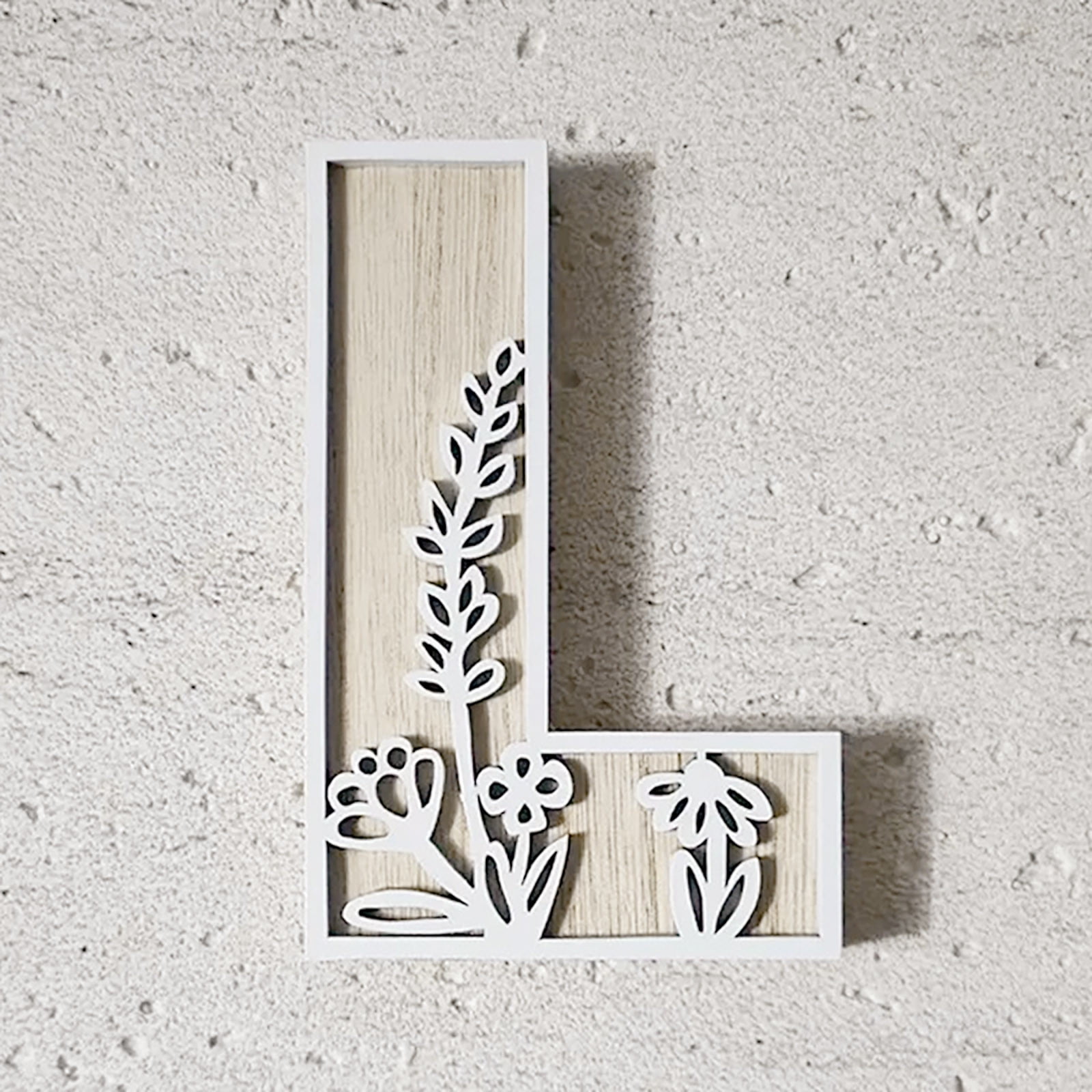 Layered 12 Inch Large Wooden Letters for Wall Decor, Flowered Paintable ...